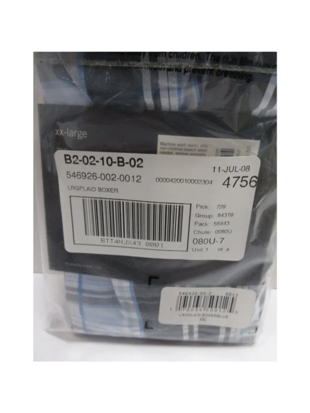 Banana Republic Underwear XXL Boxer Shorts Plaid Cotton Deadstock NEW